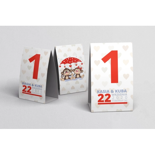 Numerki na stół Uroczy Deszcz Motyw 2