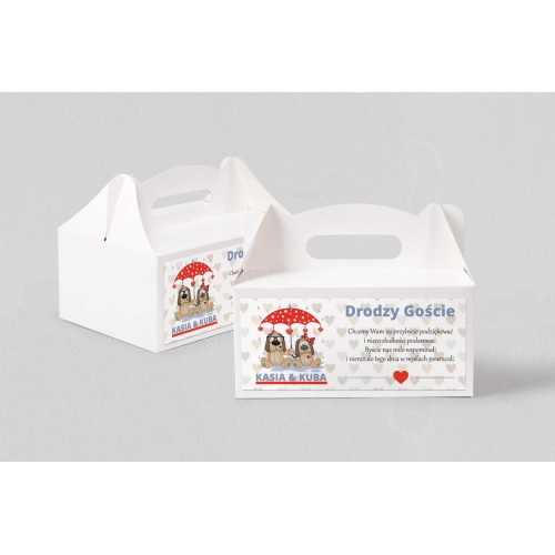 Pudełko na ciasto weselne Uroczy Deszcz Motyw 1