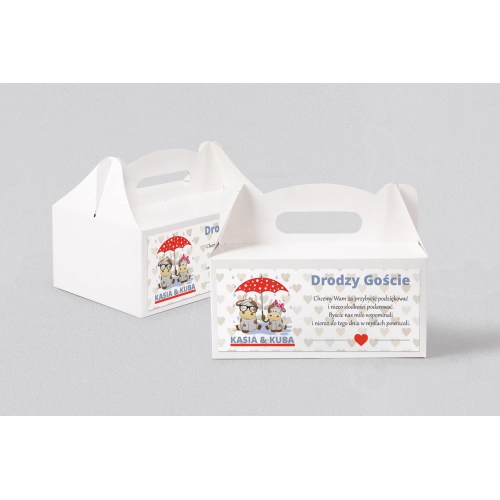 Pudełko na ciasto weselne Uroczy Deszcz Motyw 3