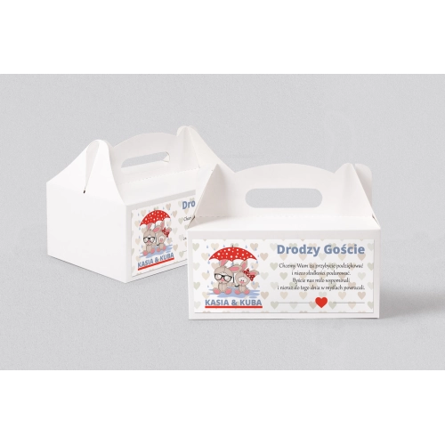 Pudełko na ciasto weselne Uroczy Deszcz Motyw 4