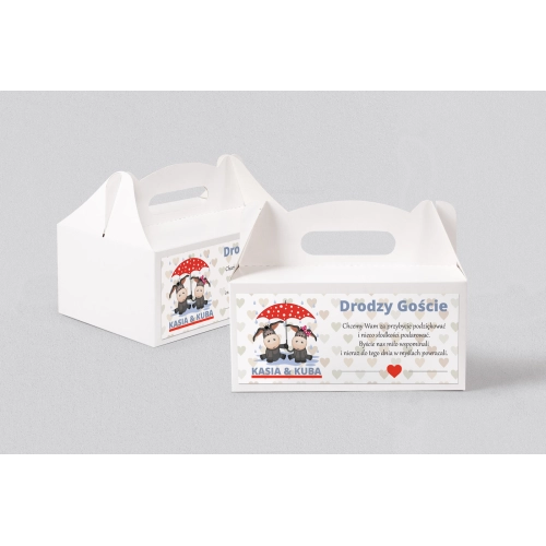 Pudełko na ciasto weselne Uroczy Deszcz Motyw 7