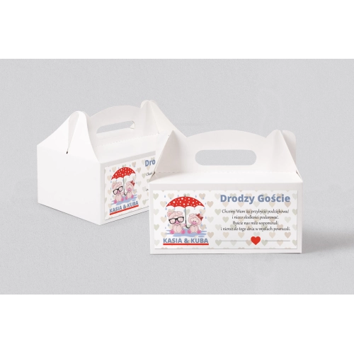 Pudełko na ciasto weselne Uroczy Deszcz Motyw 10