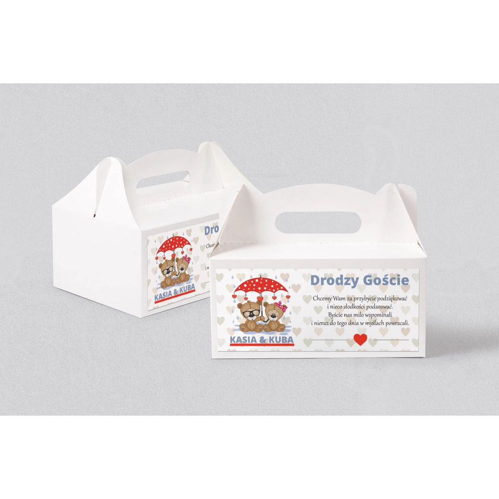 Pudełko na ciasto weselne Uroczy Deszcz Motyw 14