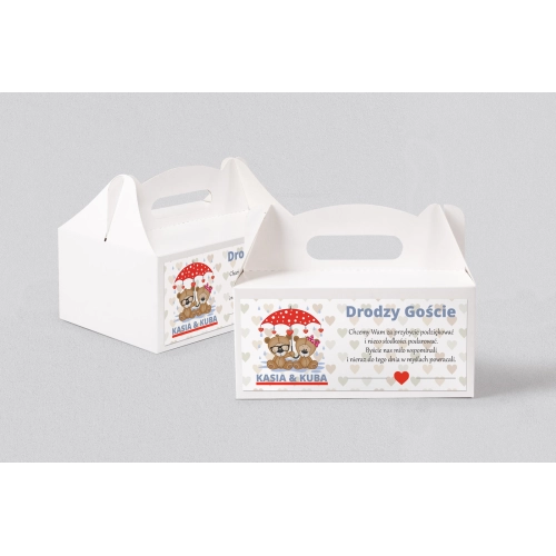 Pudełko na ciasto weselne Uroczy Deszcz Motyw 14