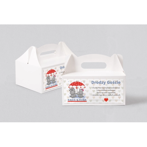 Pudełko na ciasto weselne Uroczy Deszcz Motyw 15