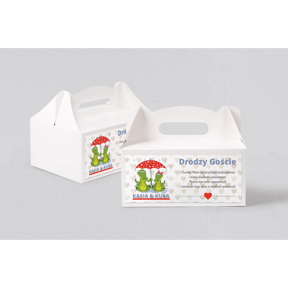 Pudełko na ciasto weselne Uroczy Deszcz Motyw 17