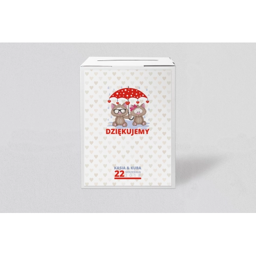 Pudełko na koperty i pieniądze Uroczy Deszcz Motyw 11