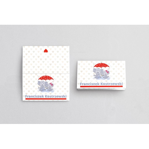 Winietki ślubne składane Uroczy Deszcz Motyw 9