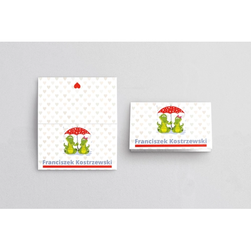 Winietki ślubne składane Uroczy Deszcz Motyw 17