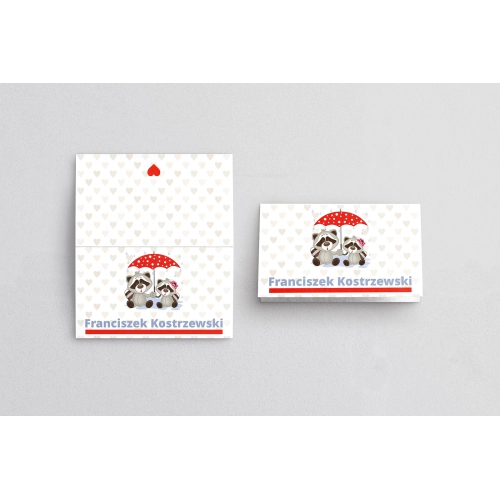 Winietki ślubne składane Uroczy Deszcz Motyw 18