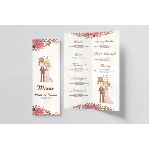 Menu Weselne Naturalna Miłość Motyw 6