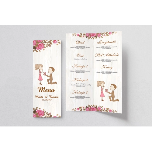 Menu Weselne Naturalna Miłość Motyw 15