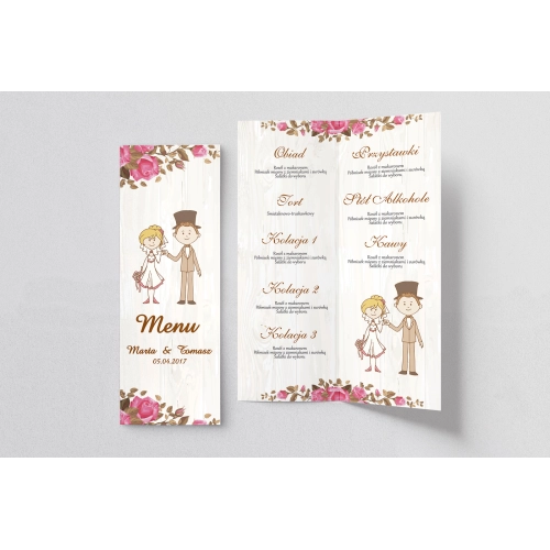 Menu Weselne Naturalna Miłość Motyw 16