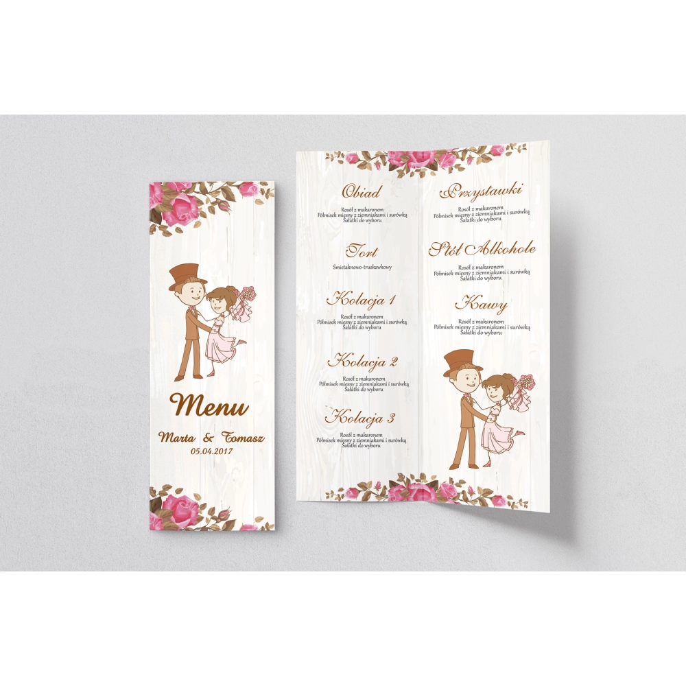 Menu Weselne Naturalna Miłość Motyw 17