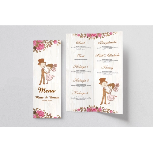Menu Weselne Naturalna Miłość Motyw 17