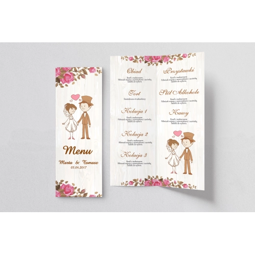 Menu Weselne Naturalna Miłość Motyw 18
