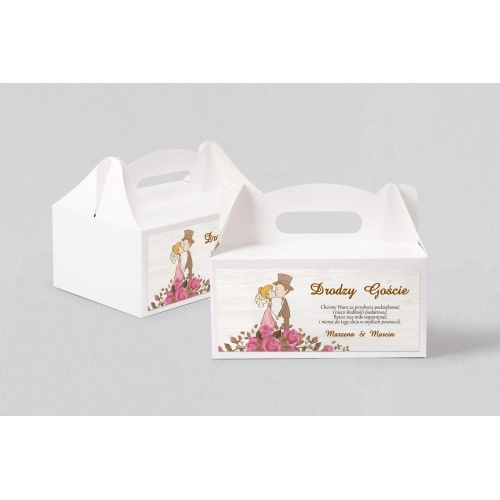 Pudełko na ciasto weselne Naturalna Miłość Motyw 1