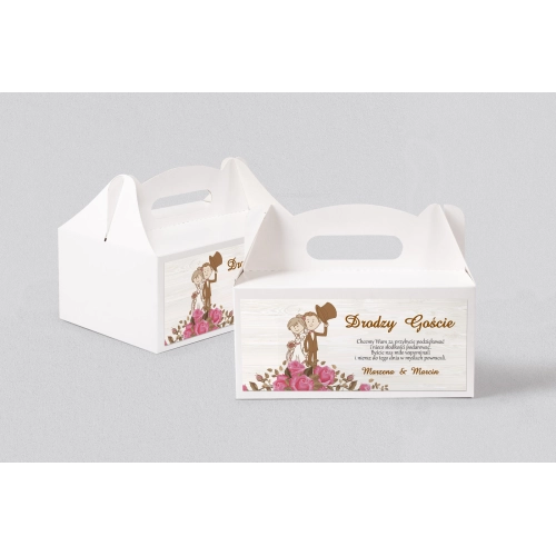 Pudełko na ciasto weselne Naturalna Miłość Motyw 2