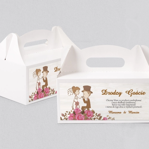 Pudełko na ciasto weselne Naturalna Miłość Motyw 5