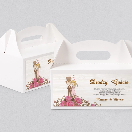 Pudełko na ciasto weselne Naturalna Miłość Motyw 6