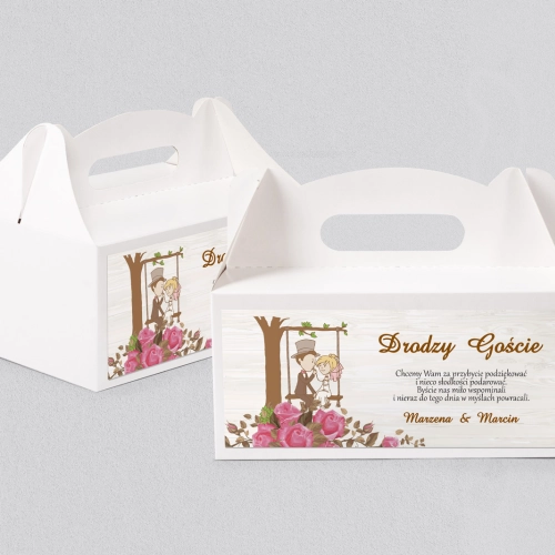 Pudełko na ciasto weselne Naturalna Miłość Motyw 7