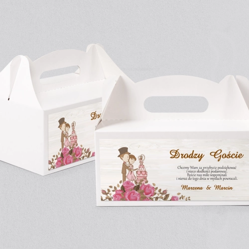 Pudełko na ciasto weselne Naturalna Miłość Motyw 8