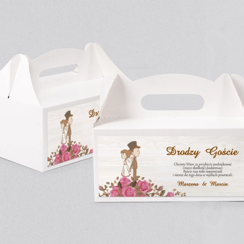 Pudełko na ciasto weselne Naturalna Miłość Motyw 10