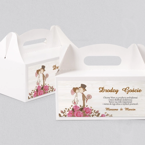 Pudełko na ciasto weselne Naturalna Miłość Motyw 12