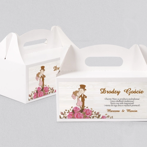 Pudełko na ciasto weselne Naturalna Miłość Motyw 13