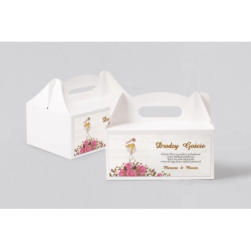 Pudełko na ciasto weselne Naturalna Miłość Motyw 14