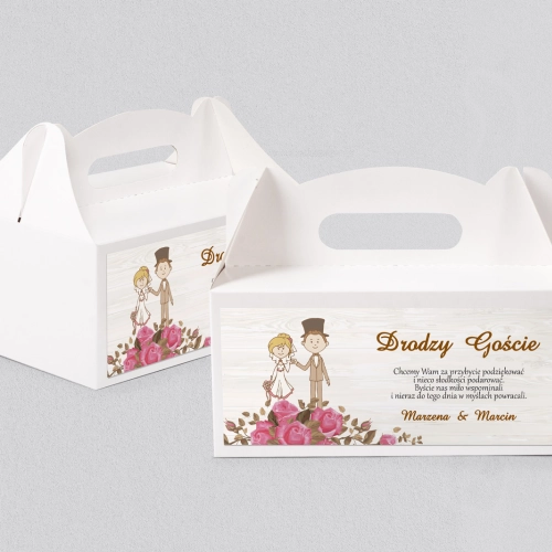 Pudełko na ciasto weselne Naturalna Miłość Motyw 16