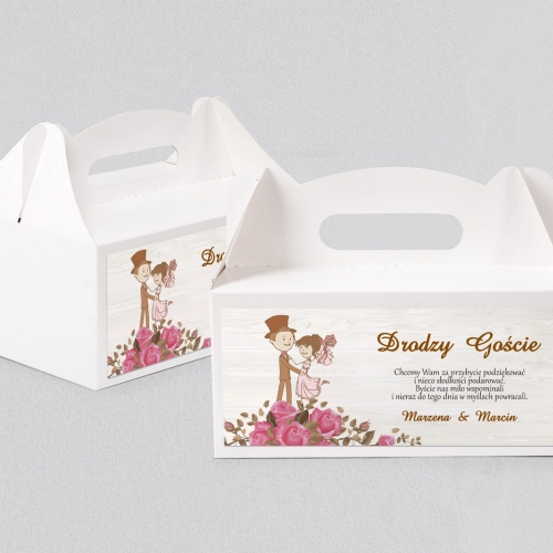 Pudełko na ciasto weselne Naturalna Miłość Motyw 17