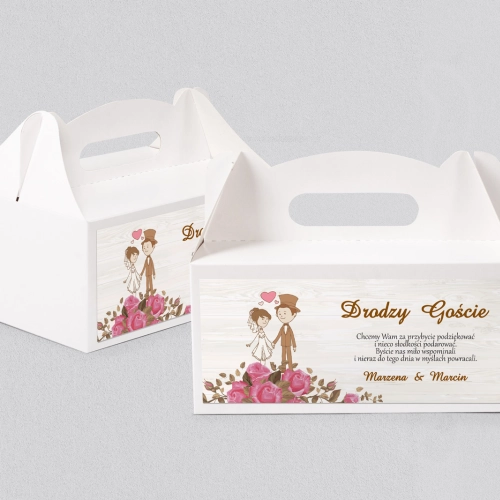 Pudełko na ciasto weselne Naturalna Miłość Motyw 18