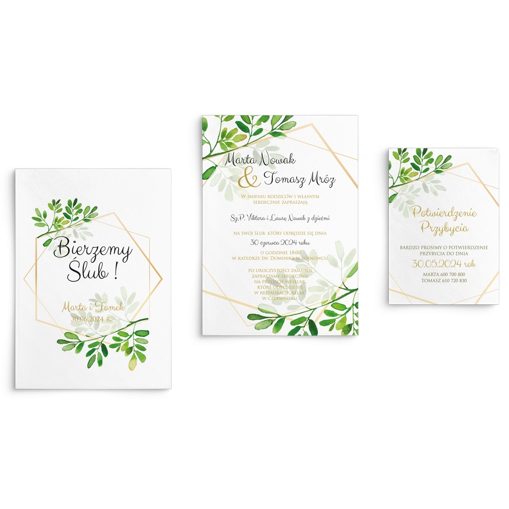Zaproszenia ślubne Flowers & Frame - Motyw 3
