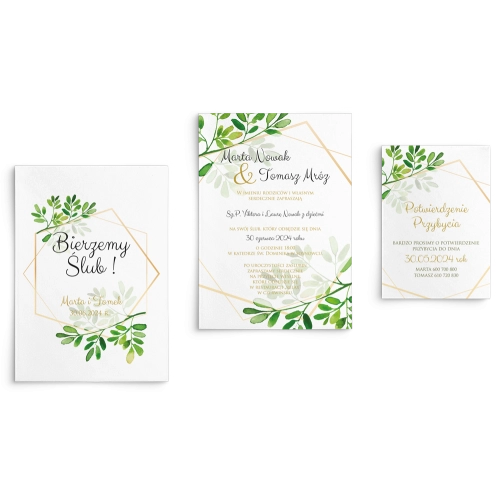 Zaproszenia ślubne Flowers & Frame - Motyw 3