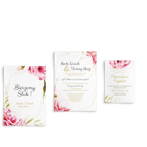 Zaproszenia ślubne Flowers & Frame - Motyw 5