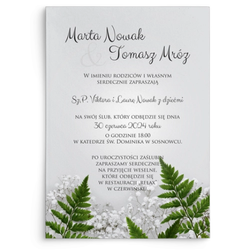 Zaproszenia ślubne Soft - Motyw 2