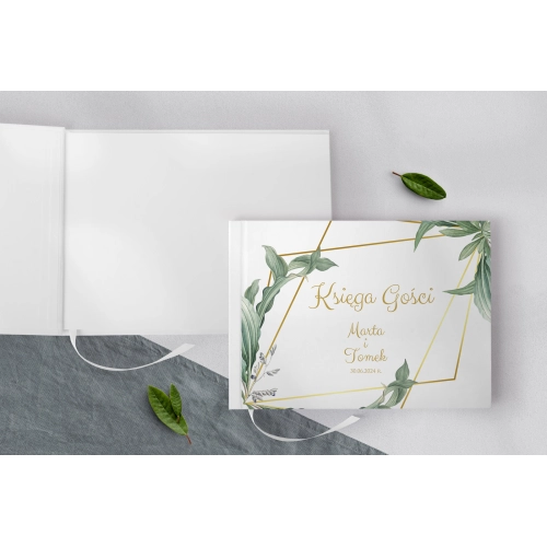 Księga Gości Weselnych Liście Motyw 1