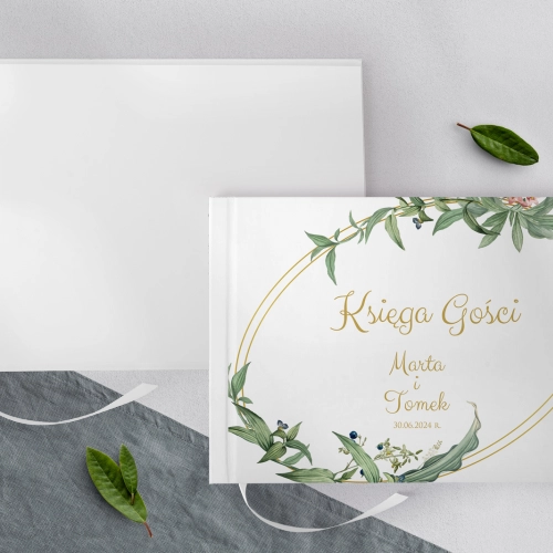 Księga Gości Weselnych Liście Motyw 2