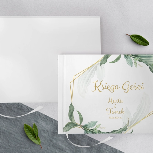 Księga Gości Weselnych Liście Motyw 3