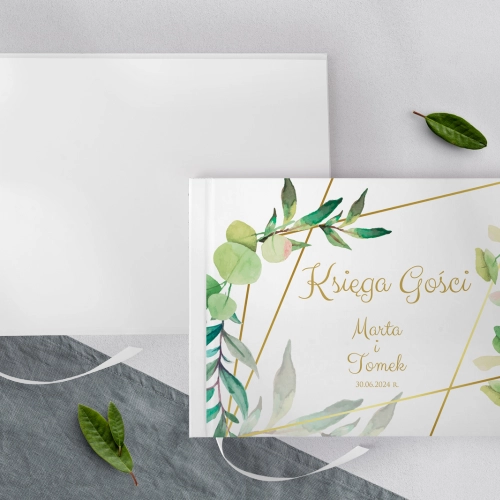 Księga Gości Weselnych Liście Motyw 4