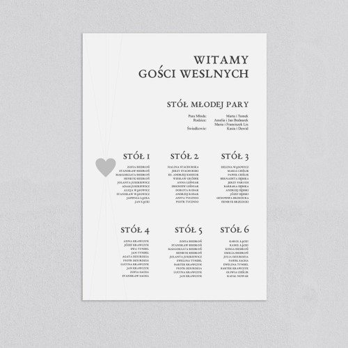 Plan stołów weselnych Elegance - Motyw 2