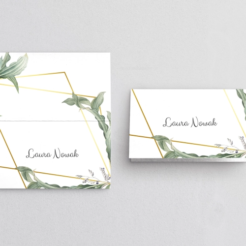 Winietki ślubne składane Liście - Motyw 1