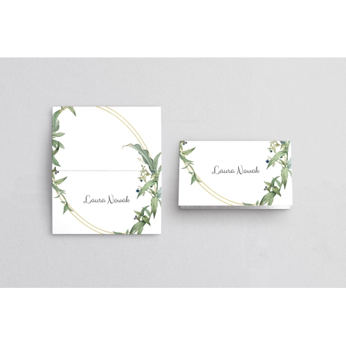 Winietki ślubne składane Liście - Motyw 2