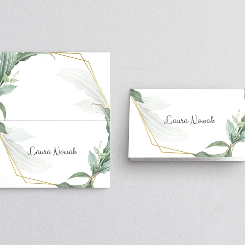 Winietki ślubne składane Liście - Motyw 3