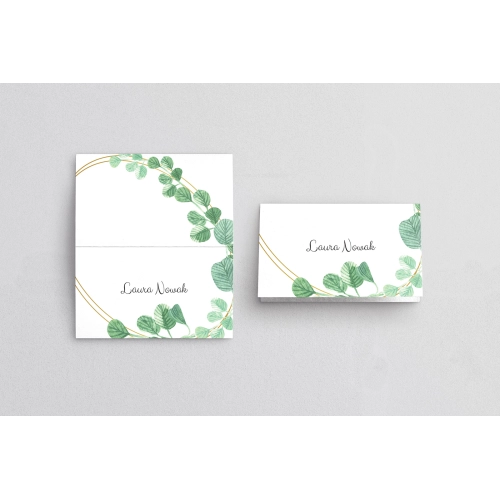 Winietki ślubne składane Liście - Motyw 6