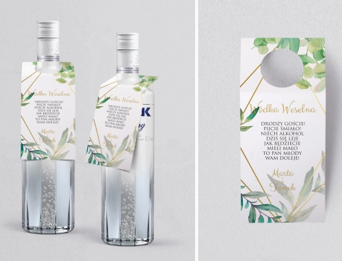 Zawieszka na alkohol oczko Liście Motyw 4