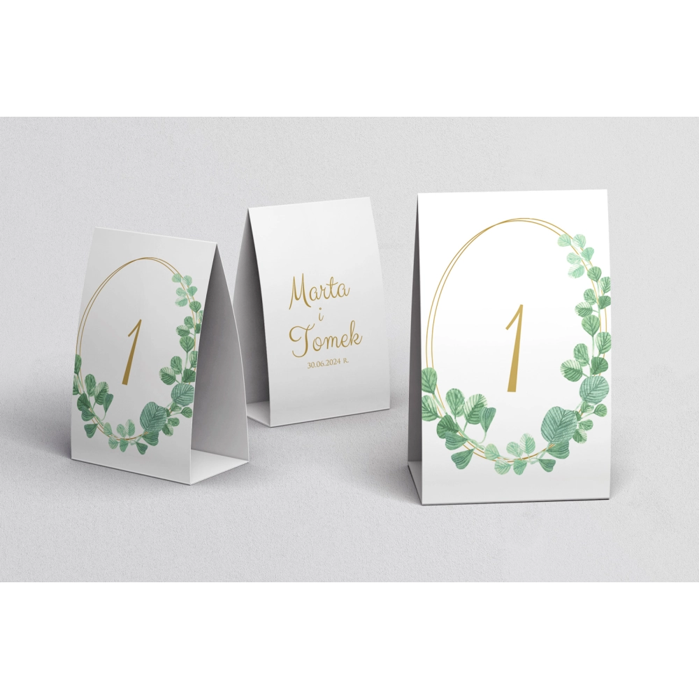 Numerki na stół Liście Motyw 6