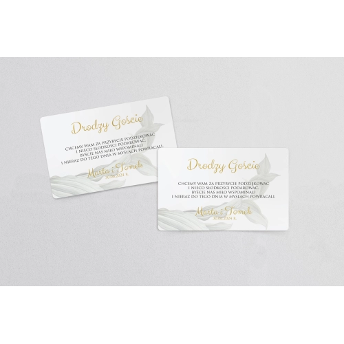 Naklejki na ciasto weselne Liście Motyw 1