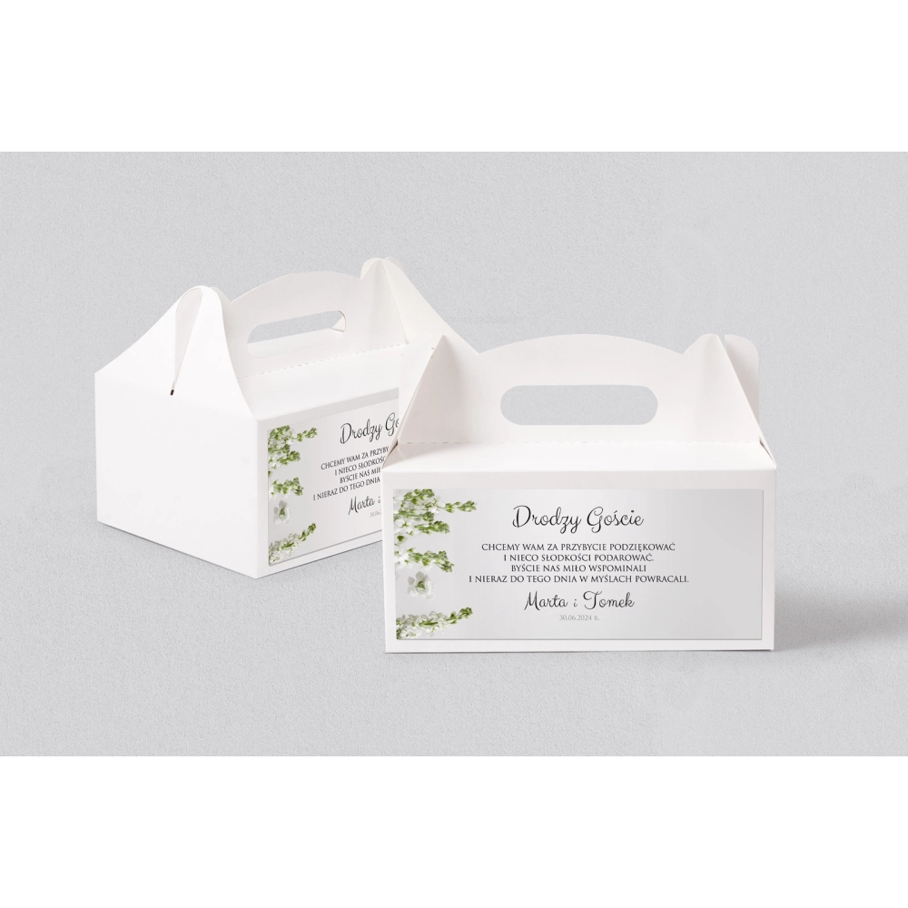 Pudełko na ciasto weselne Soft - Motyw 8